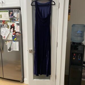 Navy blue velvet Banana Republic dress.